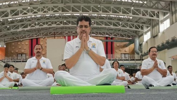 CM Dr. Manik Saha participated in Yoga Diwas CM Dr. Manik Saha participated in Yoga Diwas